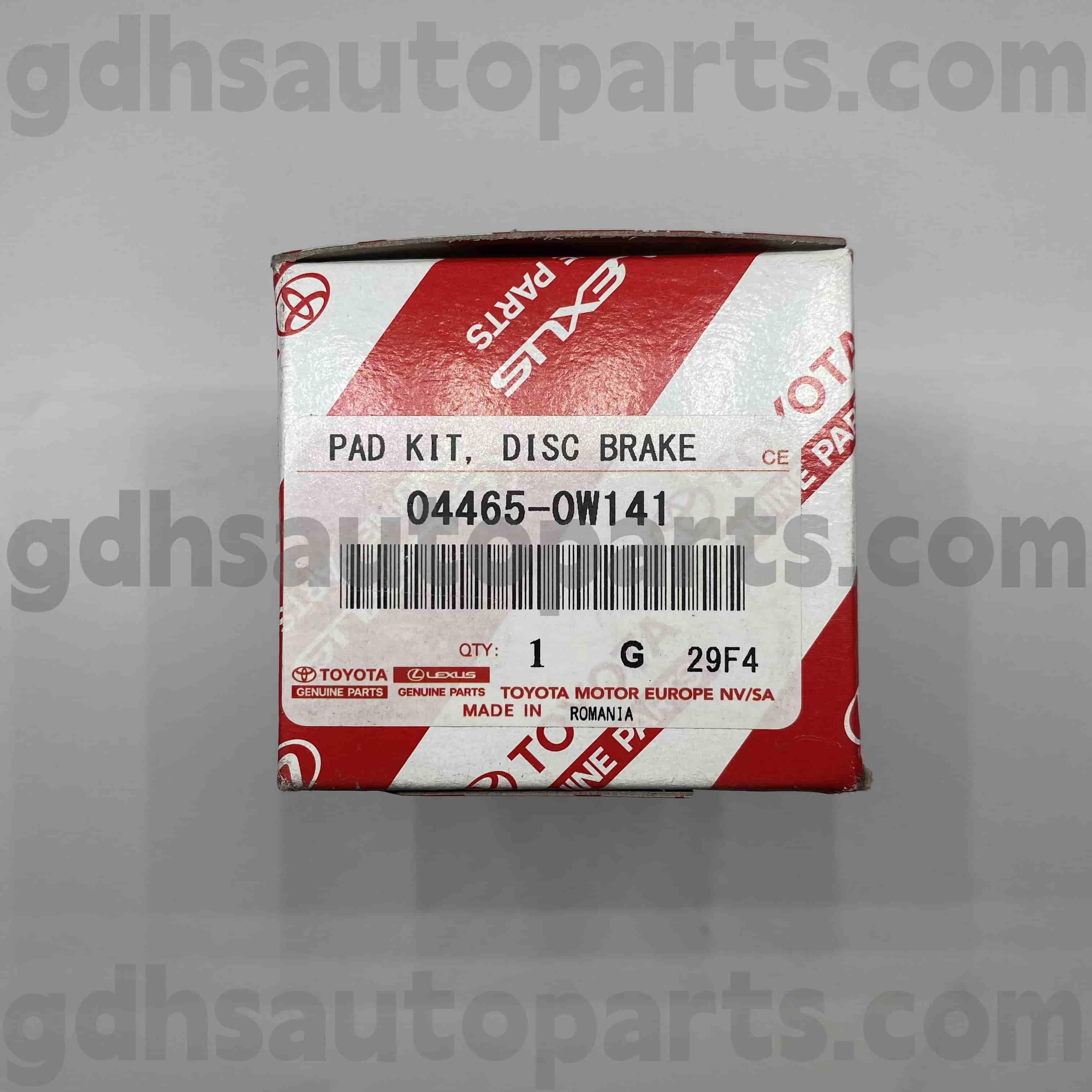04465-0W141 Toyota Оригинални делови Предни подлошки за сопирачките за Prius, Lexus CT200H шасија бр. Zvw30..eur