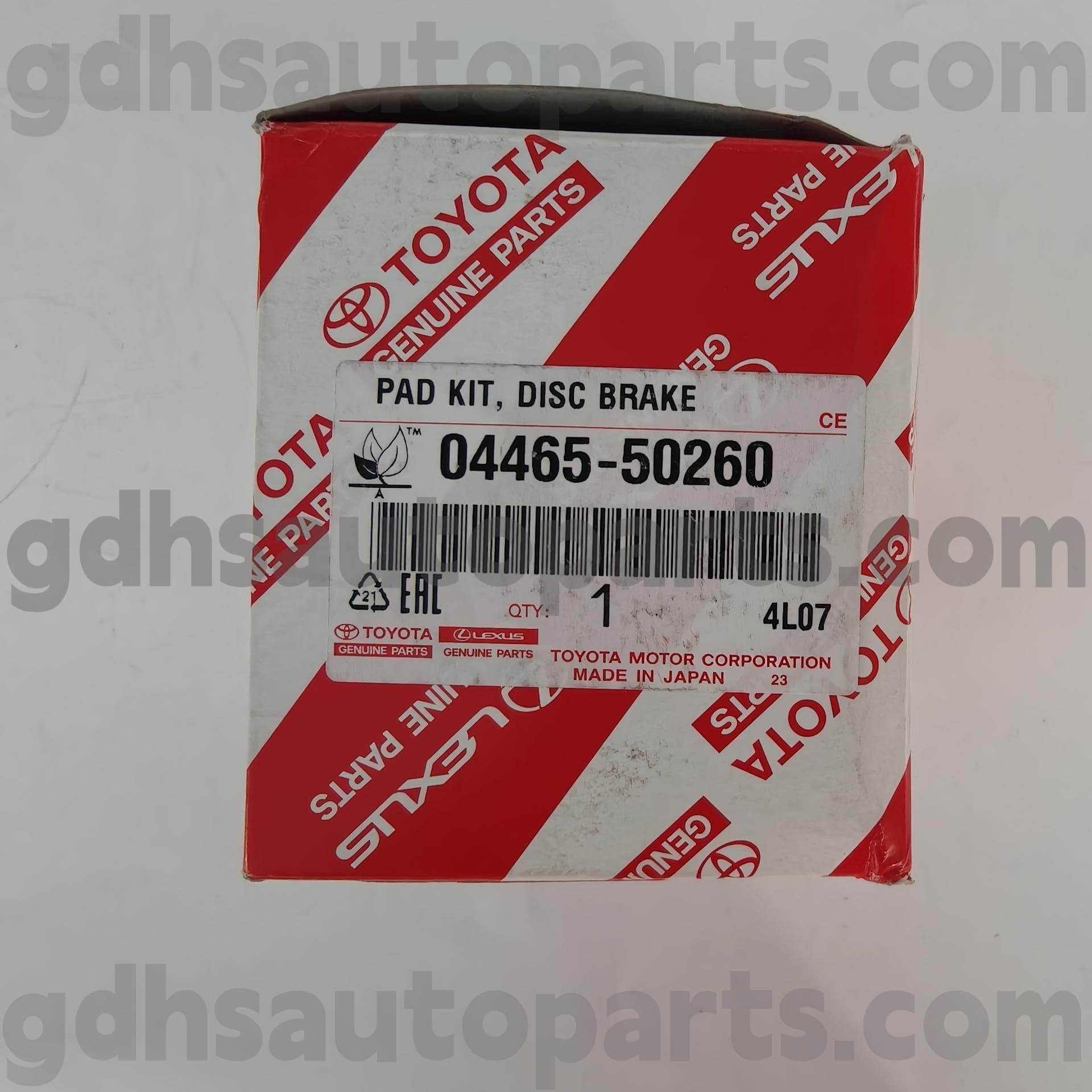 04465-50260 Toyota Оригинални делови предни подлошки за сопирачките за LS460/460L, LS600H/600HL шасија бр. USF4# UVF4#