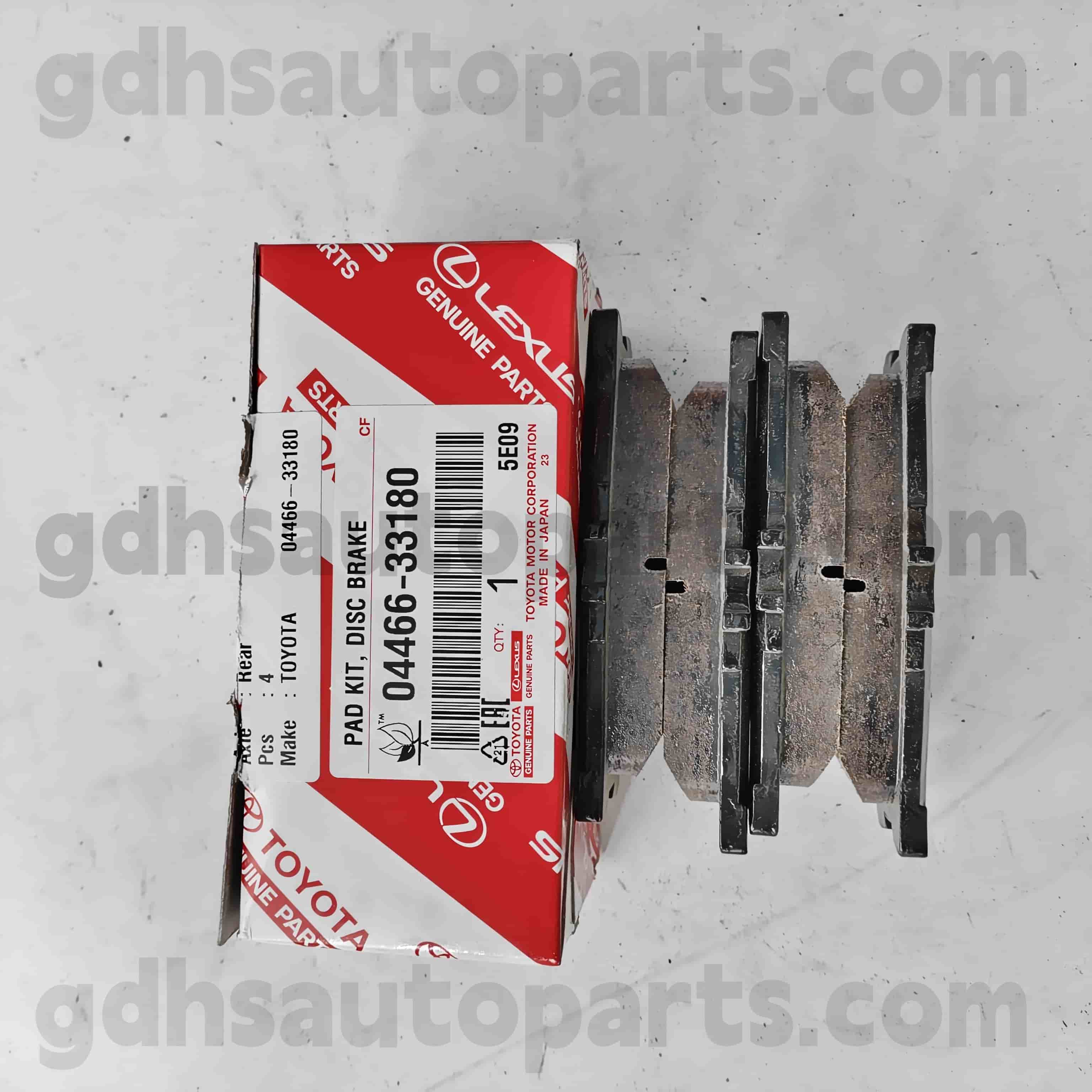 04466-33180 Toyota оригинални делови Задна подлога за сопирачката за Camry 、 Lexus ES240/350 Шасија бр. AHV40..JPP