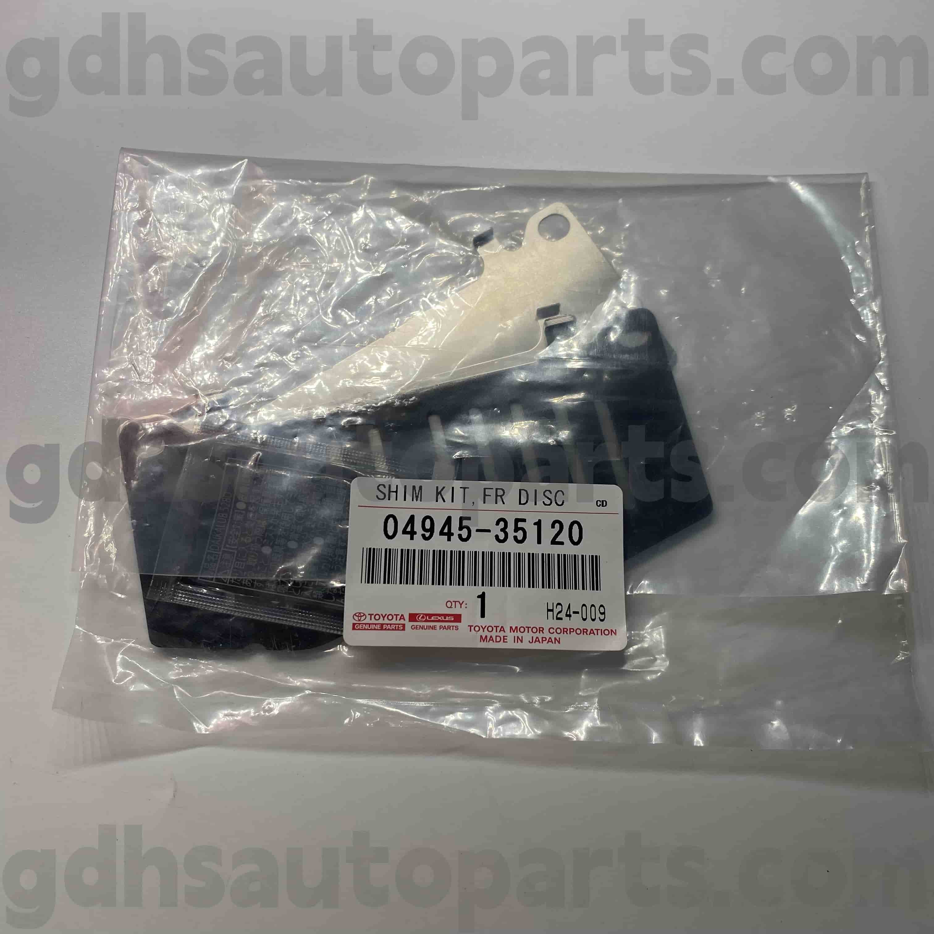 04945-35120 Toyota Оригинални делови на звукот на сопирачките влошки за Land Cruiser Prado, Fortuner, Hilux Chassis No. TRJ120